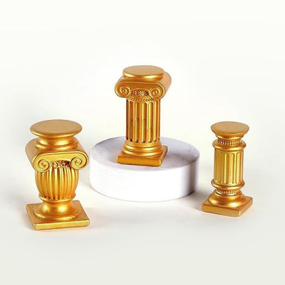 Mini Nordic Resin Roman Column, Greek Sculptural Angel Display, Photo Props, Candle Holder, Sketching Art Teaching Tools (Ionic A (Gold) - 8cm) - color: Ionic a (Gold) - 8cm