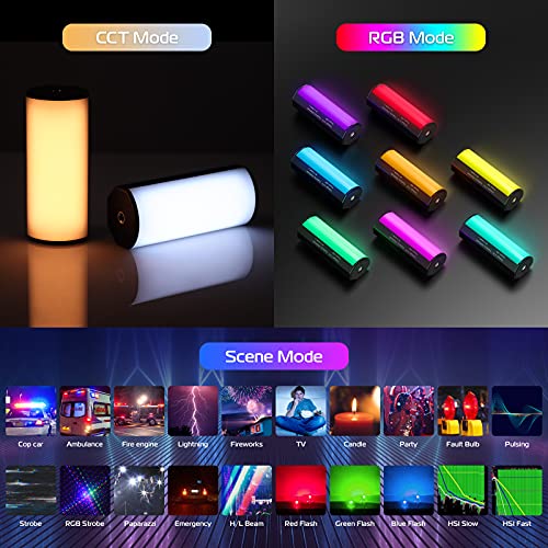 ULANZI RGB Light Wand, 360° Full Color Magnetic Mini Light Stick for Video Photography, 2500-9000K 2000mAh Rechargeable Handheld LED Light Tube for Painting Vlog TikTok YouTube - size: 1 Piece - Mini