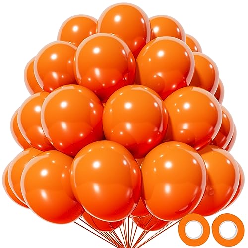 Orange Balloon 110pcs, 12 Inch Thickened Latex Party Balloons Helium Bright Color for Birthday Baby Shower Wedding Party Supplies Arch Garland Decoration - color: B06-orange, size: 12inch (Normal)