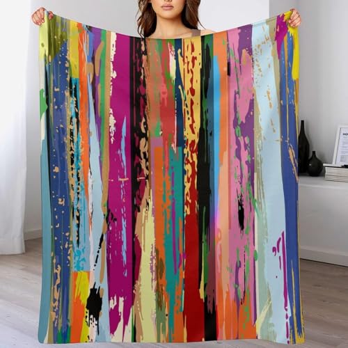 Abstract Throw Blanket Colorful Rainbow Design Multicolored Graffiti Tainted Pattern Blanket for Sofa Bed Couch Chair Or Dorm 40"x50" - color: Style, size: 40"x50"