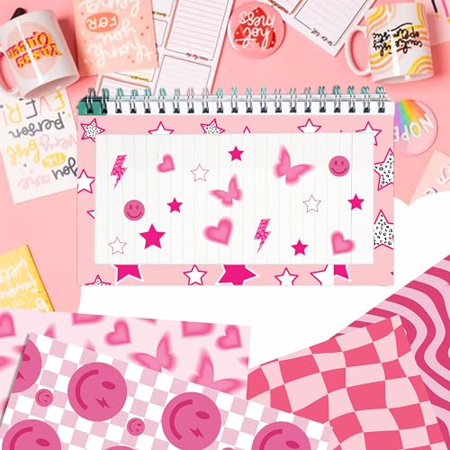 VIVIQUEN 24 Pack Pink Heart Pattern Double-Sided Paper, 12-inches Leopard Print Textured Scrapbook Paper Craft Paper Folded Flat for DIY Background Card Making Scrapbook Photo Album Decor