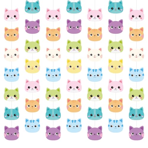 Xinnun 8 Pcs Cat Dollhouse Party Decorations Doll House Hanging Banner Garland Doll of House Birthday Party Decorations Dollhouse Wall Decor for Pet Kitty Themed Birthday Supplies (Cat) - style: Cat
