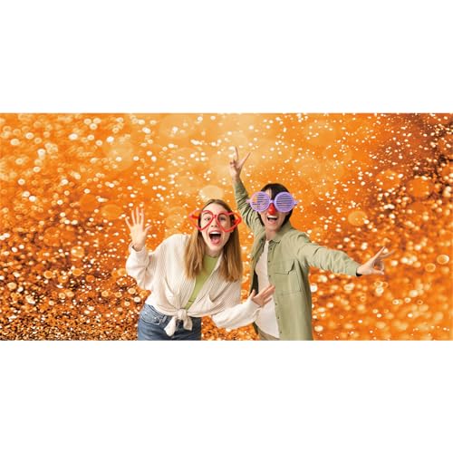 20x10ft Orange Glitters Backdrop Dreamy Warm Light Spot Sparkles Photography Background Wallpaper Decor Thanksgiving Baby Shower Birthday Party for New Baby Kids Portrait Studio Props - size: 20x10ft