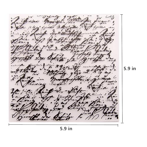 Vintage English Words Background Pattern Plastic Embossing Folder, 3D Textured Impressions Vintage Text Embossing Folder Template for Card Making Scrapbooking Paper Craft Album Stamps DIY Décor - color: Vintage English Words Text