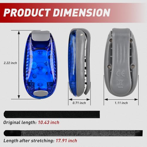 Nilight LED Safety Light 4PCS Blue Marine Navigation Bike Tail Lights Three Modes Waterproof Reflective Gear Clip On Flash Strobe Indicator Lamp for Night Boating Fishing Cycling Jogging - color: 3LED Safety Light-Blue