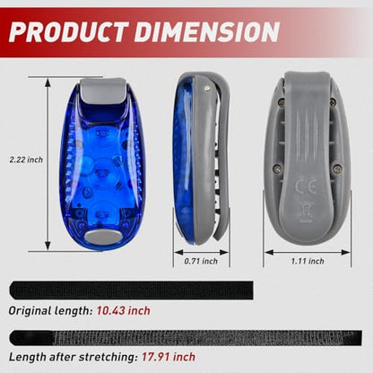 Nilight LED Safety Light 4PCS Blue Marine Navigation Bike Tail Lights Three Modes Waterproof Reflective Gear Clip On Flash Strobe Indicator Lamp for Night Boating Fishing Cycling Jogging - color: 3LED Safety Light-Blue