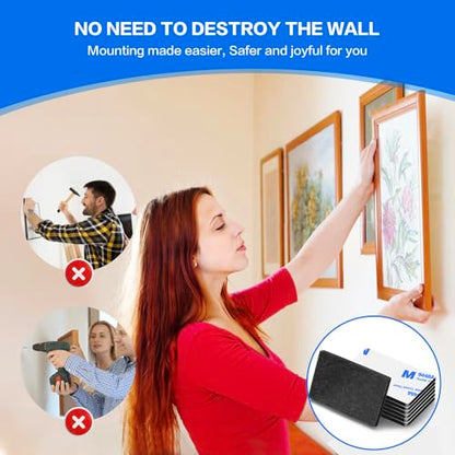 Double Sided Adhesive Pads,Heavy Duty Mounting Tape,48Pcs 3mm Thickness Pre-Cut Foam Tape,Super-Sticky Black Strong Pads Rectangle Shape Waterproof for Walls Picture, Car, Home, Office - color: Black