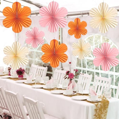 Roetyce Retirement Party Decorations Women, Pink Orange Happy Retirement Banner Paper Fan Tassel, Flower Themed Office Retired Party Supplies for Coworker, Funny Legend Has Retired Photo Backdrop