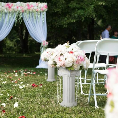 1 Pack 21.7 Inches Roman Column Pedestal Pillar Classical Wedding Greek Pillar for Indoor Outdoor Garden Birthday Party Decor or Display Pedestal Stand for Plants and Sculptures (Simple) - style: Simple