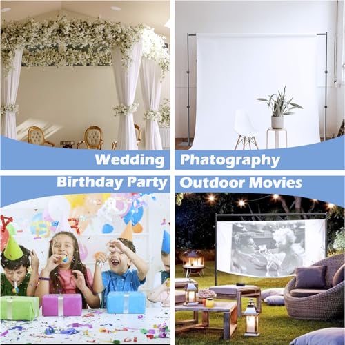 TOCRETOARE Heavy Duty Backdrop Stand, 8x10ft Pipe and Drape Backdrop Stand Kit with Upgrade Clip on Telescopic Poles Frame and Metal Base, Background Holder for Parties Wedding Birthday Photography - size: 8x10FT-with Upgrade Clip on