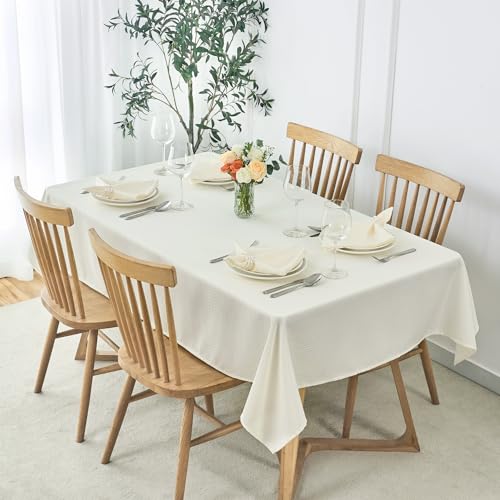 maxmill Cloth Napkins 20 x 20 Inch Weaved Texture Pattern Soft Comfortable and Luxury Serviette for Restaurant Family Dinners Weddings Parties and Banquets Set of 4 Pieces, Ivory - color: Ivory, size: 20" x 20" (Set of 4)