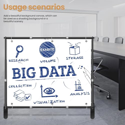 Jiang&Rong 10x10ft Heavy Duty Backdrop Stand Kit - Adjustable Step and Repeat Photo Banner Stand for Photography, Trade Shows, Photo Booths, Events(Black) - color: Black