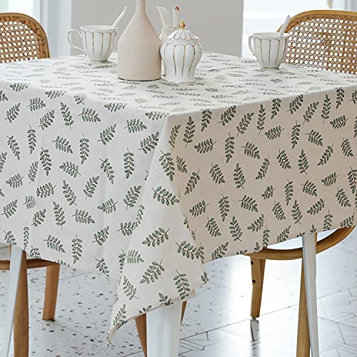 YiHomer Pastoral Square Tablecloth - 52 x 52 Inch Table Cloth - Washable Table Cover with Dust-Proof Wrinkle Resistant for Restaurant, Picnic, Bistro, Indoor and Outdoor Dining, Green Leaf - color: D - Leaf (Green), size: 52" x 52" (Square)