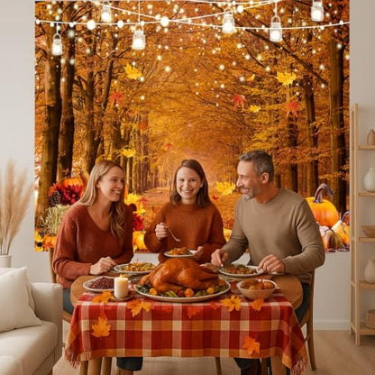 7x5ft Fall Forest Photography Backdrop Fall Harvest Backdrop Thanksgiving Background Pumpkin Decoration Party Backdrops Fall Photo Backdrop 185 - size: 7x5ft