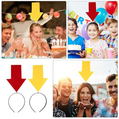 6Pcs Arrow Headband, Happy New Year Headband Symbol Party Festival Parade Concert Support Group Head Band for Halloween, Birthday, Makeup, Costume Masquerade Party