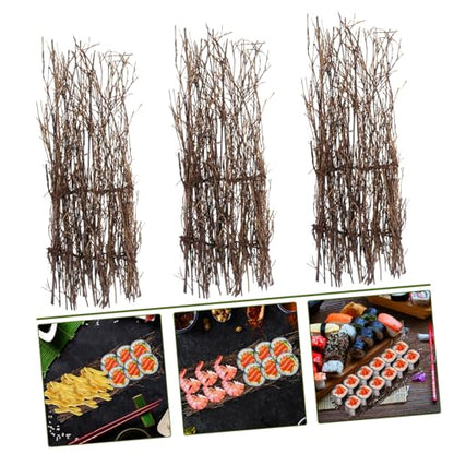 iplusmile 3pcs Sushi Serving Fence Tray for Japanese Sashimi Seafood Rustic Lightweight Food Photography Kit Decorative Tabletop Plate for Sushi Restaurant and Home