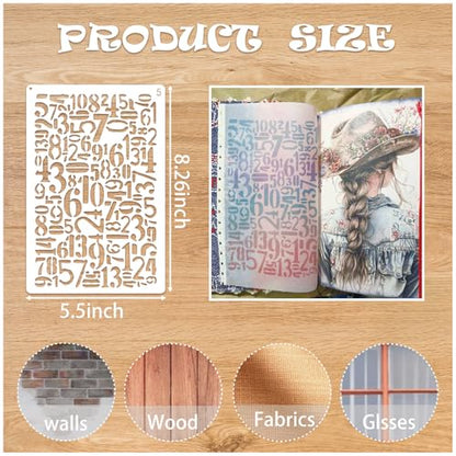 16 Pieces Stencils for Painting, Abstract Texture Mixed Media Art Supplies Crafts Reusable Layering Stencil Brick Pattern Templates for Drawing Card Making Canvas Furniture Paper (Texture) - style: texture