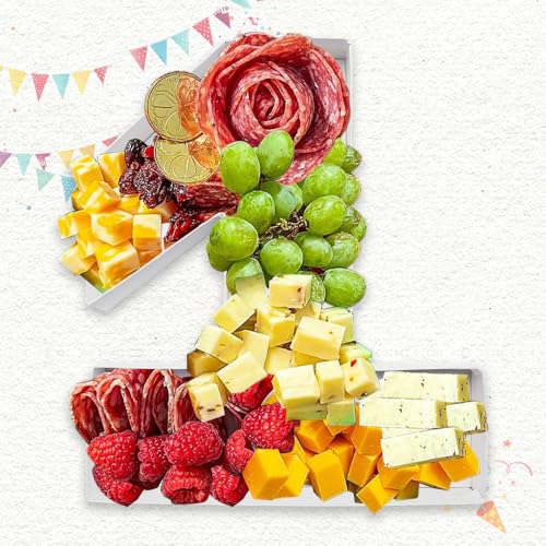 Charcuterie Cardboard Number Fillable Shaped Treat Decorative Box Anniversary Birthday Table Centerpiece (1 Style, 9inch) - size: 9inch, style: 1 Style