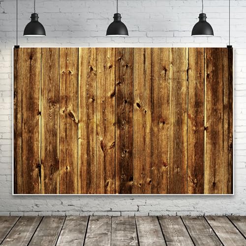 10x7ft Vintage Country Plank Backdrop Old Brown Wood Photography Background Ancient Texture Wood Wall Photo Props Baby Shower Decoration Banner Baby Adult Portrait Shoot Wallpaper - size: 10x7ft