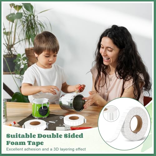 168 Pcs Foam Tape Craft Double Sided Precut 3/4 X 1/2 Inch 3D Adhesive Foam Squares Self Adhesive Dots Purple for Halloween Christmas DIY Crafts Art Sewing Supplies (1 Tape, White) - color: White, style: 1 Tape