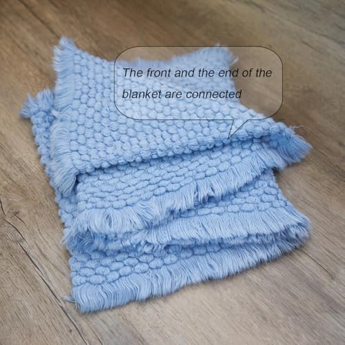 Zeroest Baby Photography Props Basket Braid Wool Wrap Newborn Photo Shoot Baskets Filler Posing Stuffer Background Blanket (Blue) - color: Blue