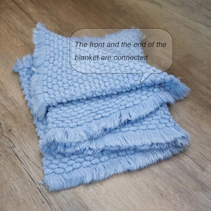 Zeroest Baby Photography Props Basket Braid Wool Wrap Newborn Photo Shoot Baskets Filler Posing Stuffer Background Blanket (Blue) - color: Blue