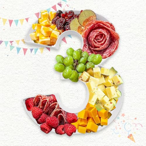 Charcuterie Cardboard Number Fillable Shaped Treat Decorative Box Anniversary Birthday Table Centerpiece (3 Style, 9inch) - size: 9inch, style: 3 Style