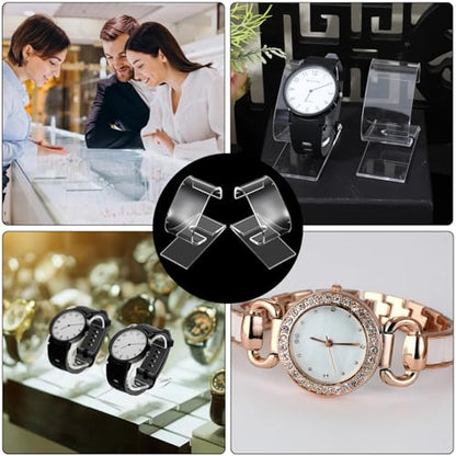 2 Pcs Clear Watch Stand, Acrylic Watch Display Holder, Single Portable Watches Display Stand, Simple Bracelet Holder Stands for Men Women Home Bedroom Office Desk Watches Decoration