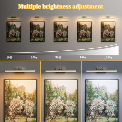 Picture Light for Wall, Antique Brass, Battery Operated - color: Antique Brass, size: 13.8Inch