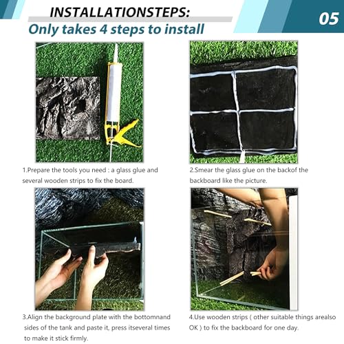 17.7x11.8in Rock Terrarium Background,3D Reptile Tank Background Board,Amphibian Stereo Backdrop Wall,Lizard Snake Gecko Spider Turtle Fish pet silo Background Decorative Panel(Blue) - color: Blue