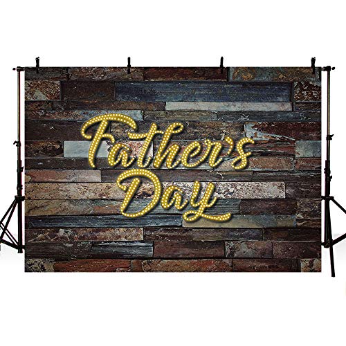 MEHOFOND 7x5ft Father's Day Backdrop Fathers Day Party Decoration Rustic Wood Happy Father's Day Photography Background Banner Studio Photo Props - size: 7x5ft