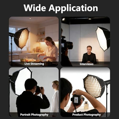 23.6"/60cm Bowens Mount Softbox - Professional Photography Soft Box with Honeycomb Grid, Light Diffusers, Carrying Bag for 120D 600D 300X RC 120D/120B RC 220B MS60B MS60C MS150B S101-300W/400W Pro - size: 23.6"/60cm Softbox