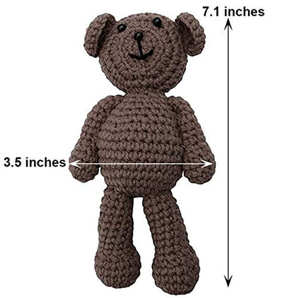 ECYC Newborn Baby Bear Hat Beanie with Bear Dolls Photography Accessories,Brown - color: Brown