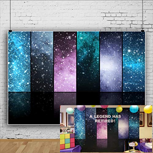 AOFOTO 9x6ft Vinyl Photography Background Universe Stars Constellations Planets Snoflakes Stage Backdrop for Party Adults Portraits Video Display Film Production Studio Prop Video Drapes - size: 9x6ft
