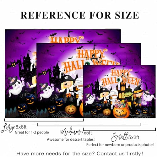 7x5ft Halloween Backdrops for Photography Spooky Night Horror Halloween Party Back Drop Background Costume Fall Haunted House Decorations Photo Props