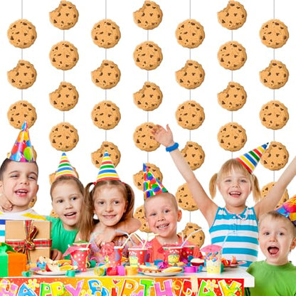 Xinnun Cookie Party Decorations Chocolate Chip Cookie Garlands Banners Cutouts Ribbon Streamers for Street Theme Birthday Baby Shower Party Decorations Supplies - style: Cookie