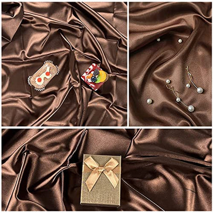 Satin Photography Background Silk, Glossy Fabric Cloth Backdrops for Goods, Crafts, Jewelry, Cosmetics, Food Photoshoot and Flat Lay (Brown, 3.3×2.5ft/100×75cm) - color: Brown, size: 100 × 75 cm