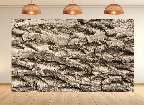 15x10ft Rough Tree Bark Texture Backdrop with Cracked Gray Surface Photo Background Tapestry for Nature Party Organic Event Home Decorations Studio Props - size: 15x10ft