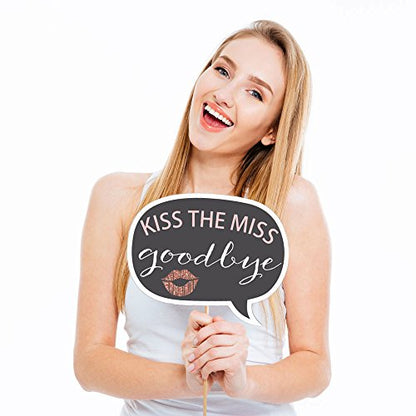 Big Dot of Happiness Funny Bride Squad - Rose Gold Bridal Shower or Bachelorette Party Photo Booth Props Kit - 10 Piece - color: Bride Squad
