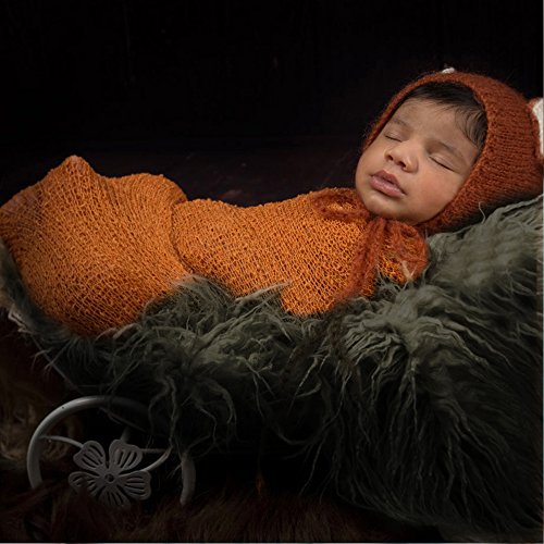 D&J DON&JUDY Newborn Photo Props Faux Fur 29.5x19.7inch Basket Filler Stuffer Backdrop Boy Girlcammel - color: 29.5x19.7 Inch Brown