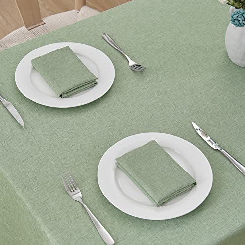 Veblandy Rectangle Tablecloth Waterproof Linen Textured Table Cloth Stain and Wrinkle Resistant Washable, Decorative Fabric Table Cover for Dining, Party and Camping (Sage Green, 52 * 70) - color: Sage Green, size: 70" x 52" (Rectangular)