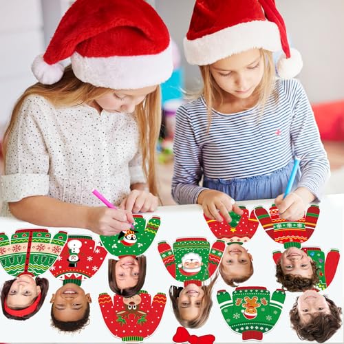 60pcs Christmas Theme Cutouts Ugly Sweater Bulletin Board Decorations Xmas Ugly Sweater Paper Cut-Outs Classroom Decor for Xmas Classroom DIY Craft Photo Wall Door Christmas Winter Party Supplies - style: Ugly Sweater