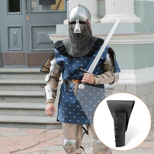 NQEUEPN Dagger Holster, Medieval Style Dagger Belt Leather Sheath Adjustable Sword Frog Holster Thigh Dagger Holder for Costume Cosplay Renaissance Accessories - size: M (Pack of 2)