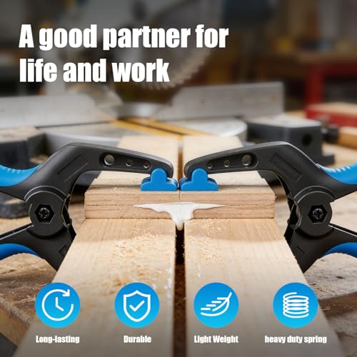 12 Pack 4inch Heavy Duty Spring Clips, Plastic Spring Clamps for Woodworking, Backdrop Stand, Pool Cover, Photography, Crafts