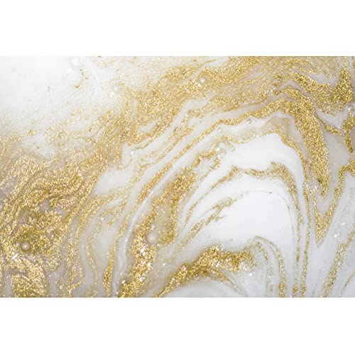 Leyiyi 7x5ft White Gold Marble Texture Backdrop Gold Fluid Glitter Vinyl Photography Background Modern Simple Luxurious Marble Stones Pattern Art Decoration Portrait Shoot Props - color: White, size: 7x5ft