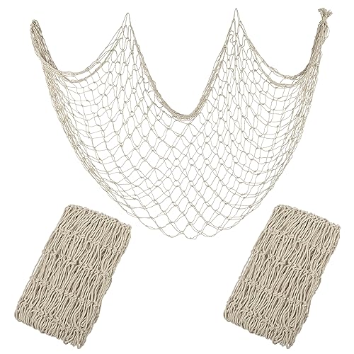 2 Pack Fish Net Decorations for Party - color: Beige