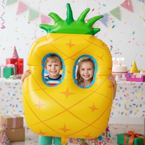 Colingmill 55 Inch Pineapple Photo Frame Inflatable Balloon Decorations Photo Backdrop Booth Selfie Frame Background for Xmas Party Supplies - style: Pineapple