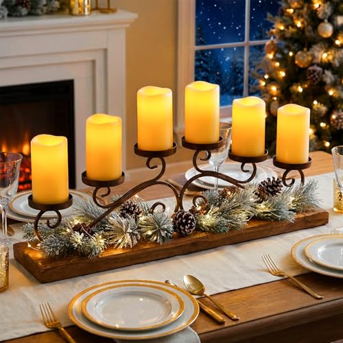 Homemory 3" x 6" Waterproof Flameless Candles, Outdoor Indoor Battery Operated LED Pillar Candles with Remote Control and Timer, Plastic, Long Lasting, Set of 6 - size: Set of 6,3"x6"