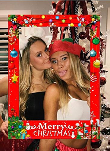 LaVenty Set of 35 Christmas Photo Booth Props Christmas Photo Props Christma Photo Frame Christma Party Supplies
