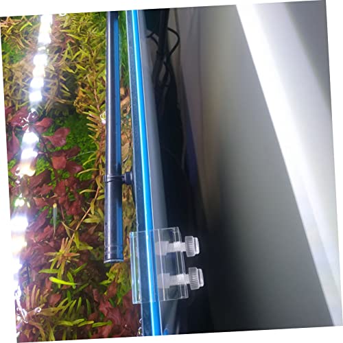 COLLBATH 2pcs Acrylic Background Fixing Clips for Fish Tanks Transparent Clamp Design Siphon Groove Aquarium Backdrop Clamps for Secure Display and Easy Installation